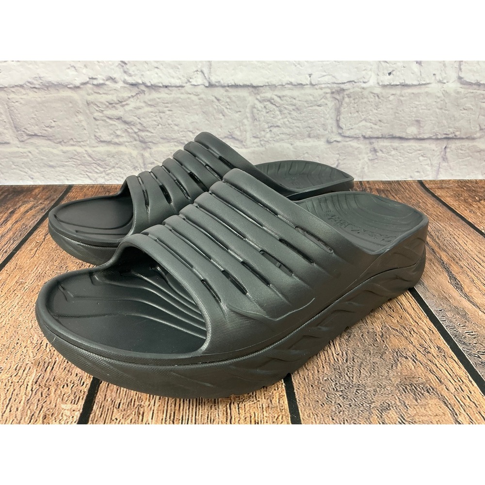 Hoka One One Ora Recovery Slide Men's Sandals Black Slip On Comfort Size 13